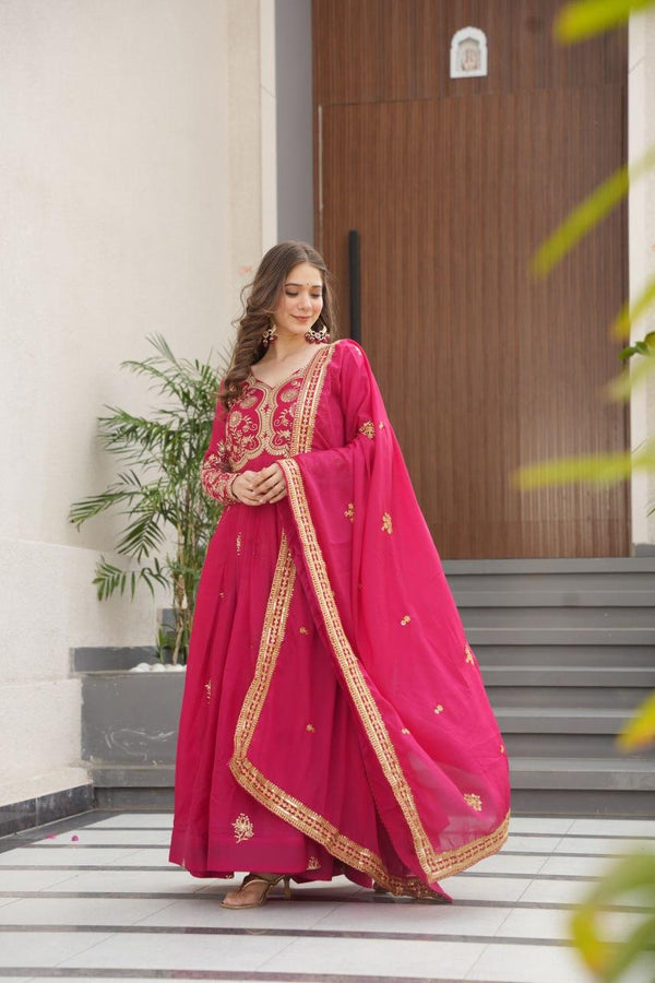 KAREENA'S PREMIUM DESIGNER READYMADE GOWN-DUPATTA