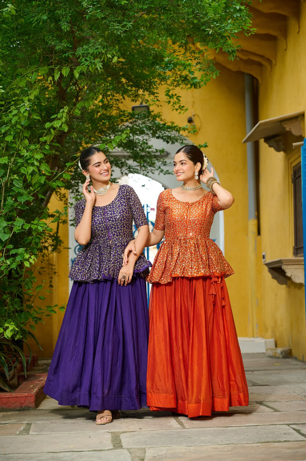 rakhi's Premium Designer Sequins Embroiderd Readymade Lehenga choli Set