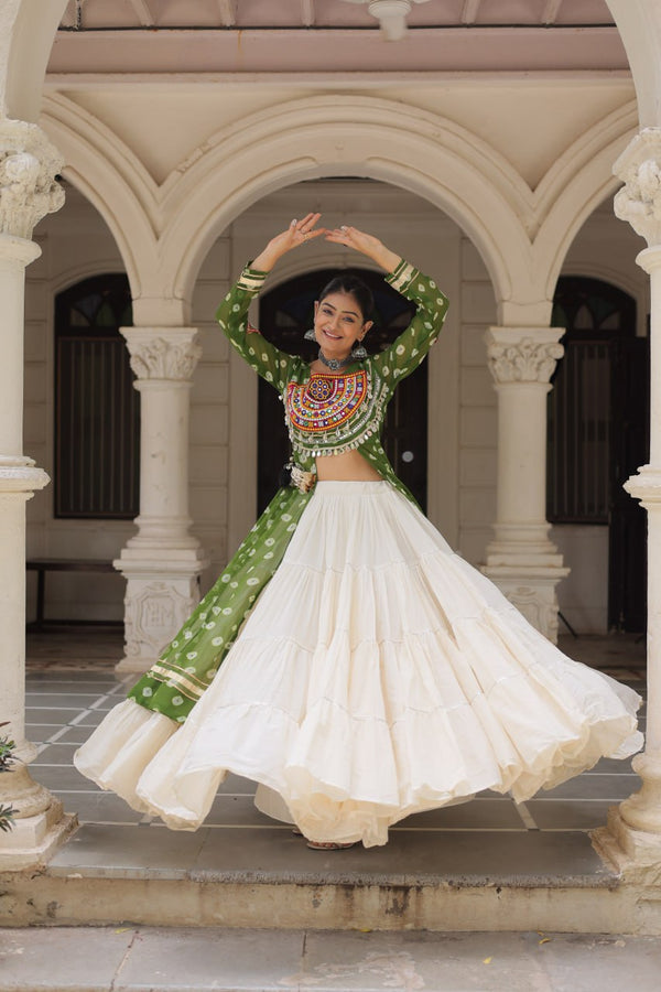 GRREN PREMIUM LEHNGA KURTI